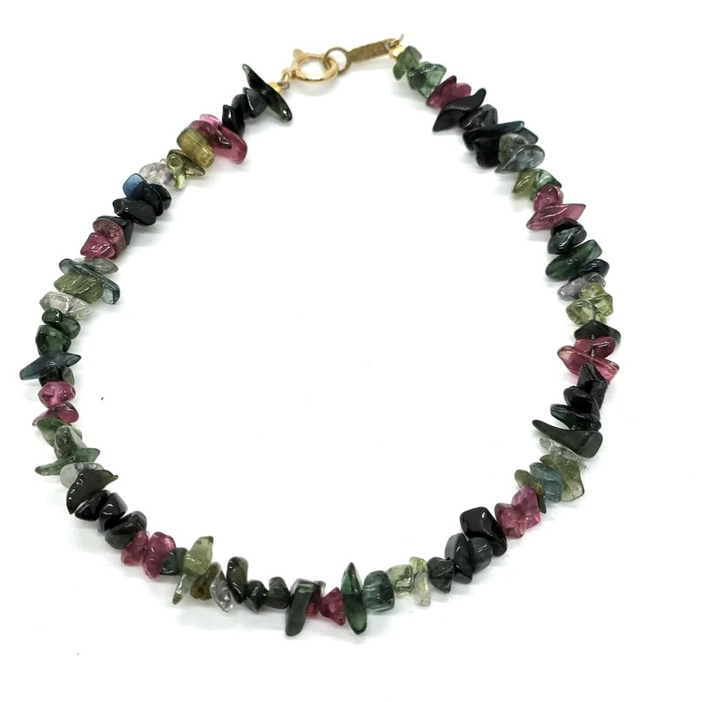 Tourmaline bracelet k18 Multicolor stone.